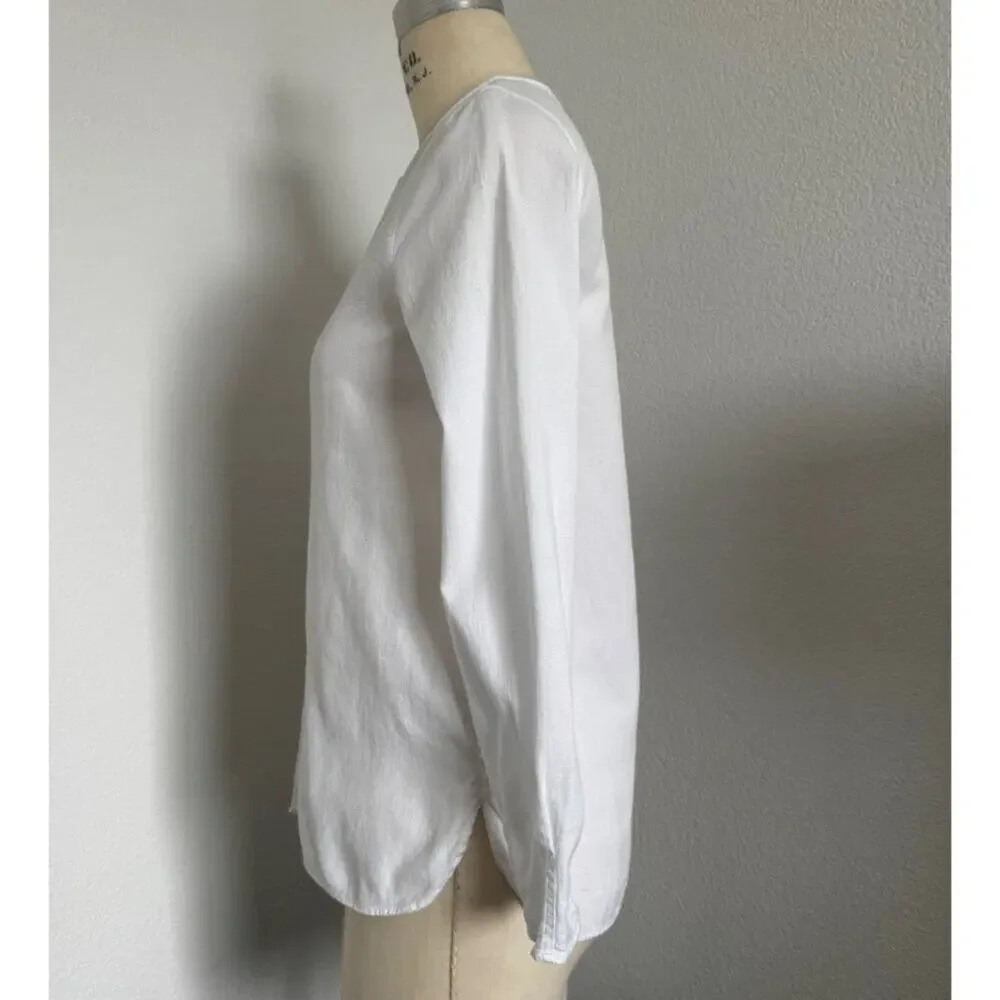 Massimo Dutti | White Cotton L/S Blouse Size 2/XS - Picture 4 of 11